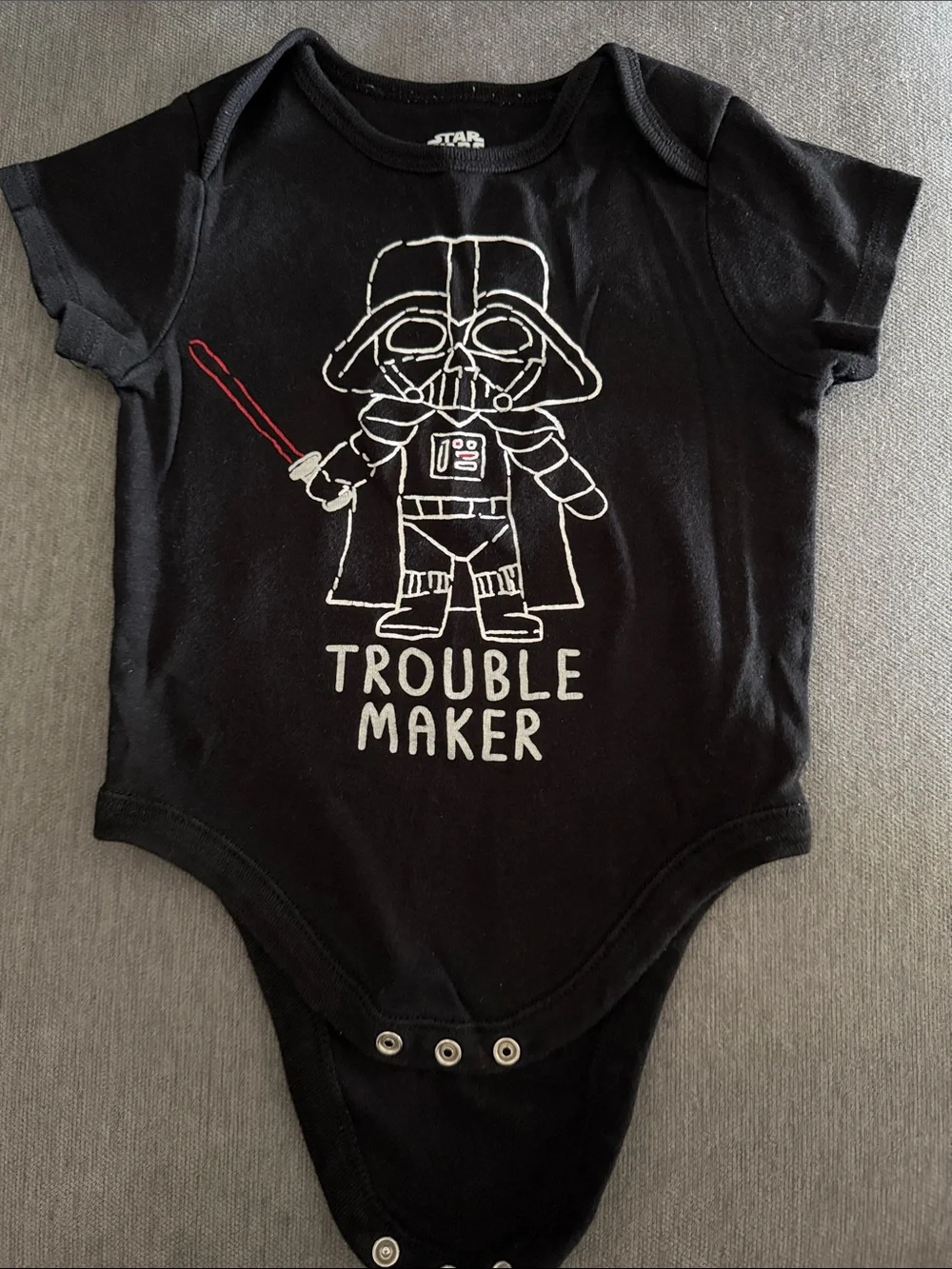Star Wars Black 'Trouble Maker' Baby One-Piece